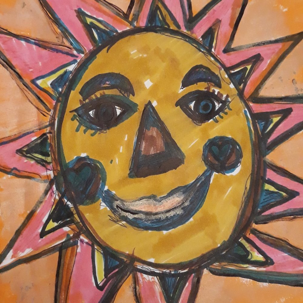 Original 6x9 watercolor sketch Sunshine in Sanibel